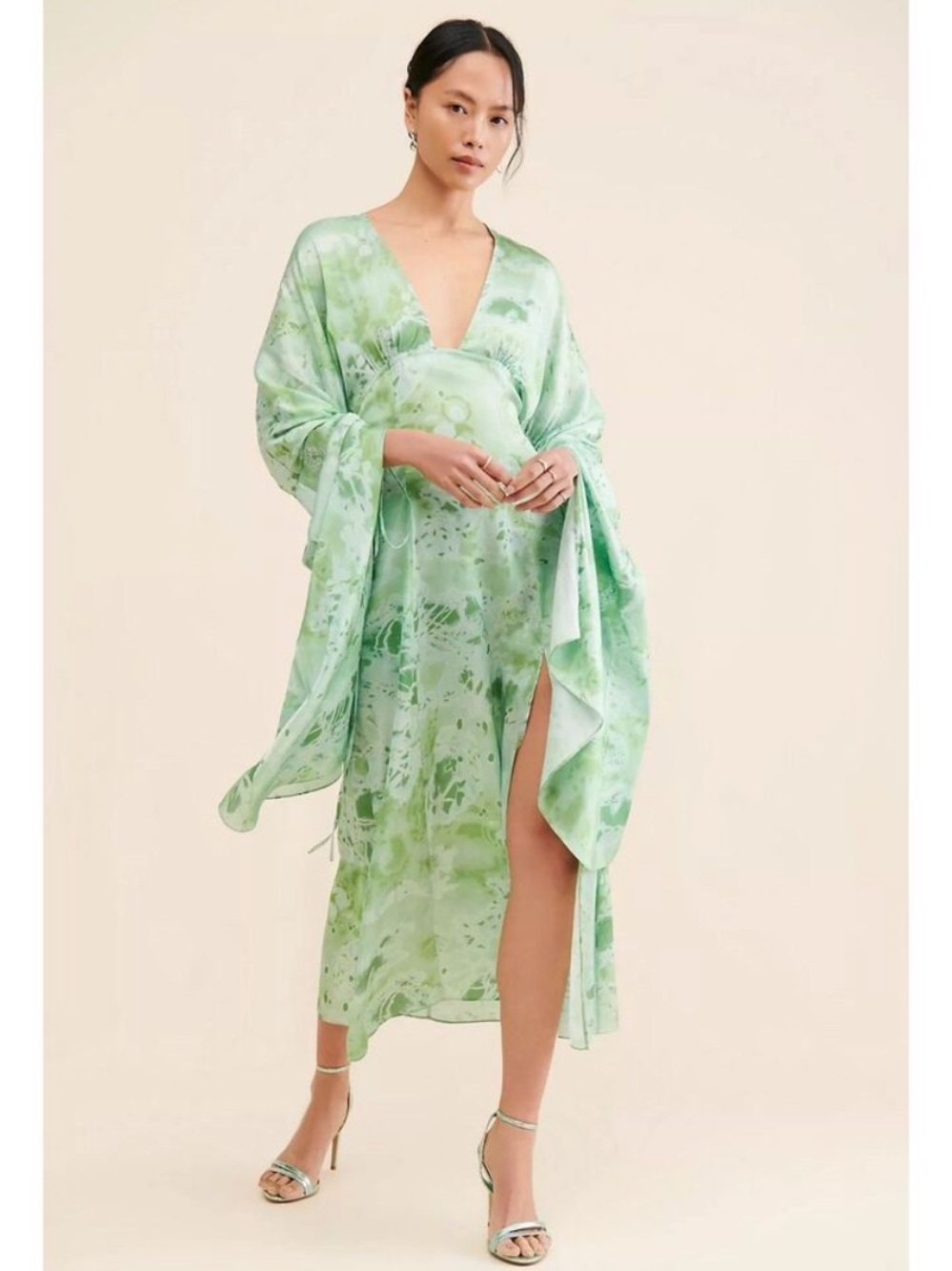 New Anthropologie Let Me Be Midas Midi Abstract Dress sz medium